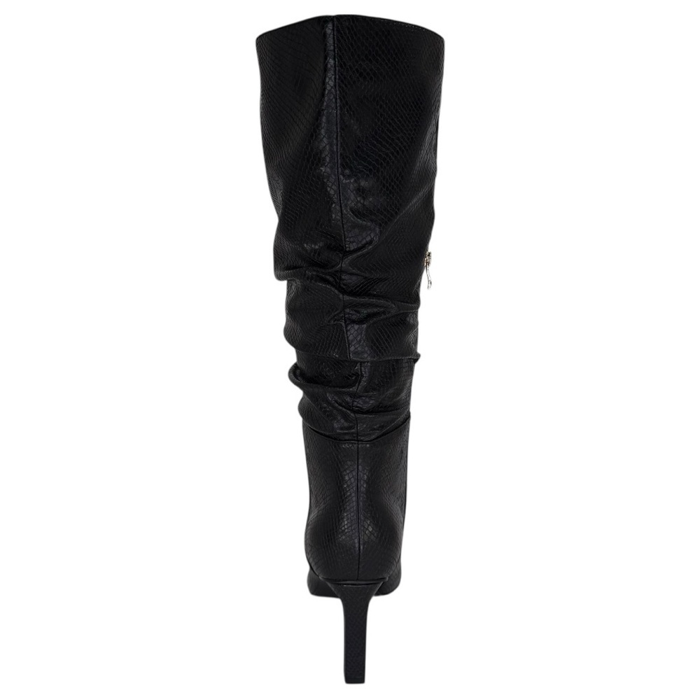 SMASH shoes Fallon Black Faux Snakeskin Knee High Womens Boots Size 8M - Picture 5 of 14